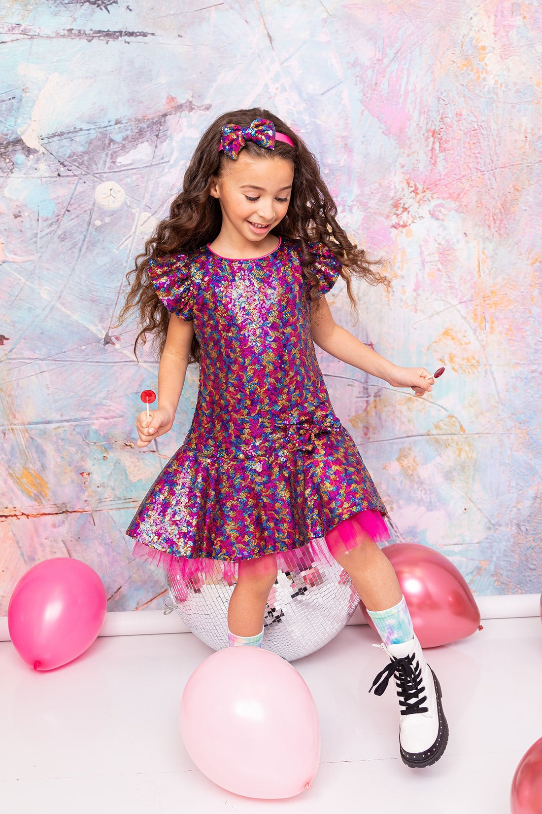 Sequin Ruffle Sleeve Tutu Girl Party Dress by AS530 Kids Dream - Girl Formal Dresses