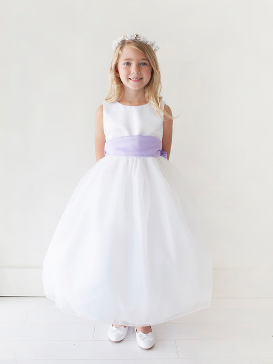 Flower Girl Satin Bodice Overlay Dress by TIPTOP KIDS - AS5378