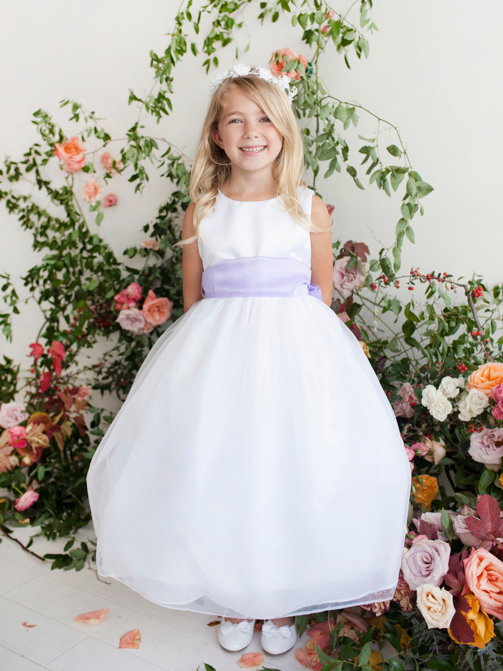 Flower Girl Satin Bodice Overlay Dress by TIPTOP KIDS - AS5378