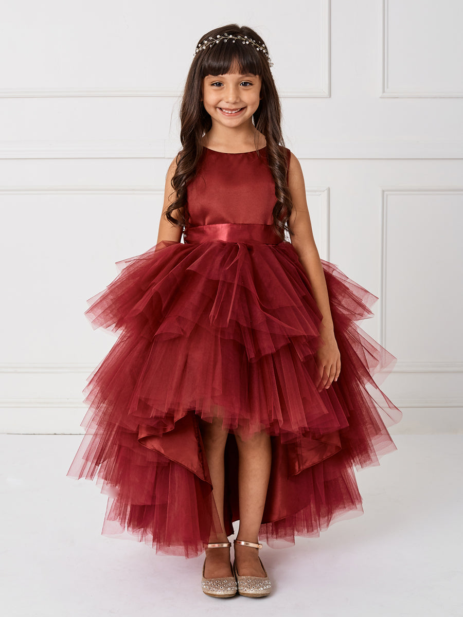 Baby Girl Dress with Ruffled Tulle High-Low Dress by TIPTOP KIDS - AS5658S