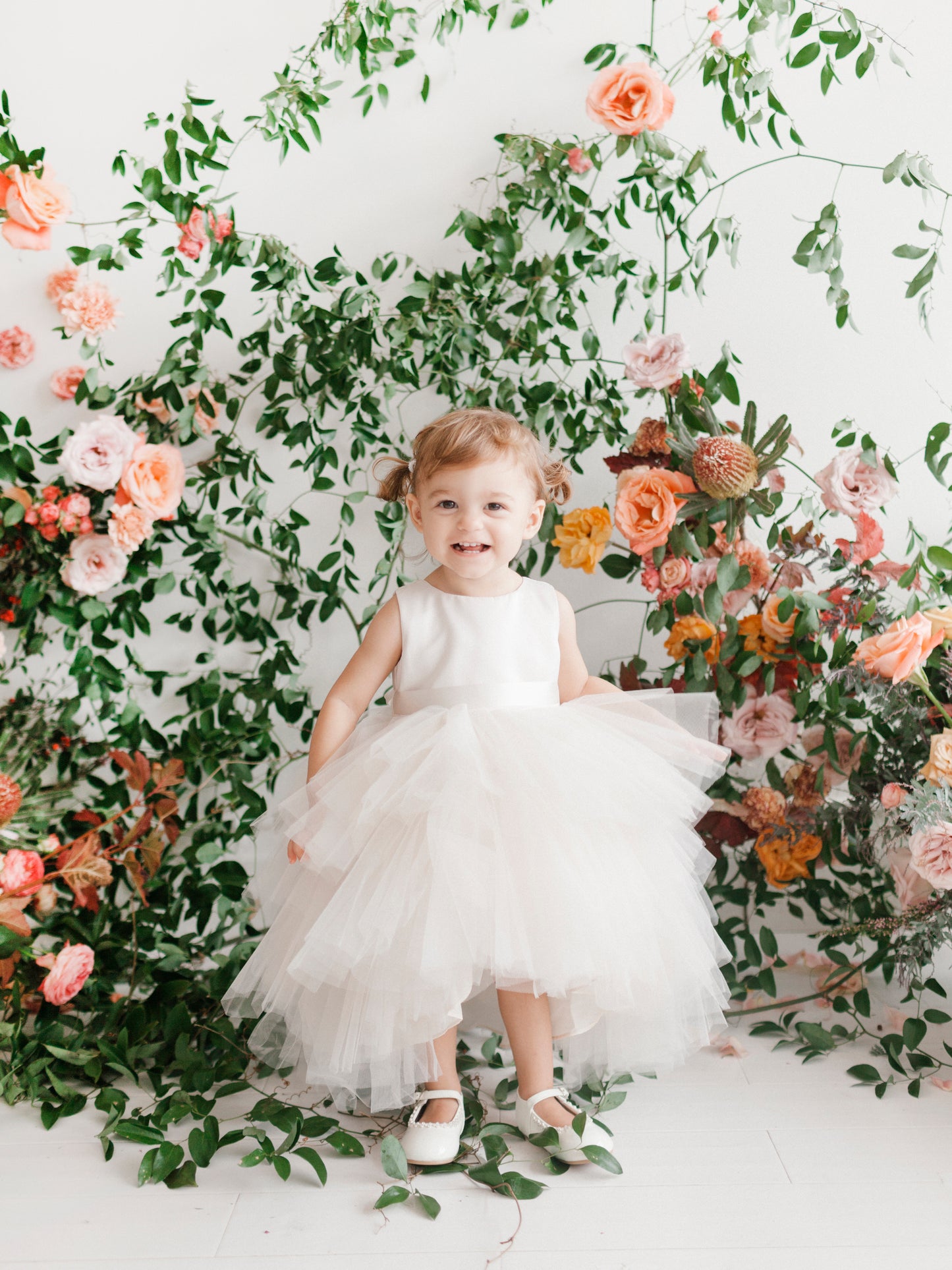 Baby Girl Dress with Ruffled Tulle High-Low Dress by TIPTOP KIDS - AS5658S