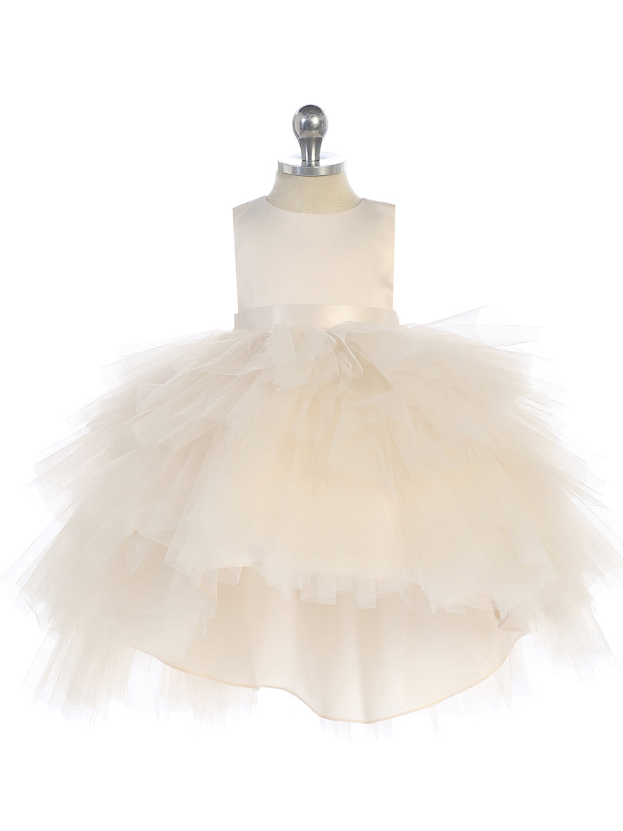 Baby Girl Dress with Ruffled Tulle High-Low Dress by TIPTOP KIDS - AS5658S