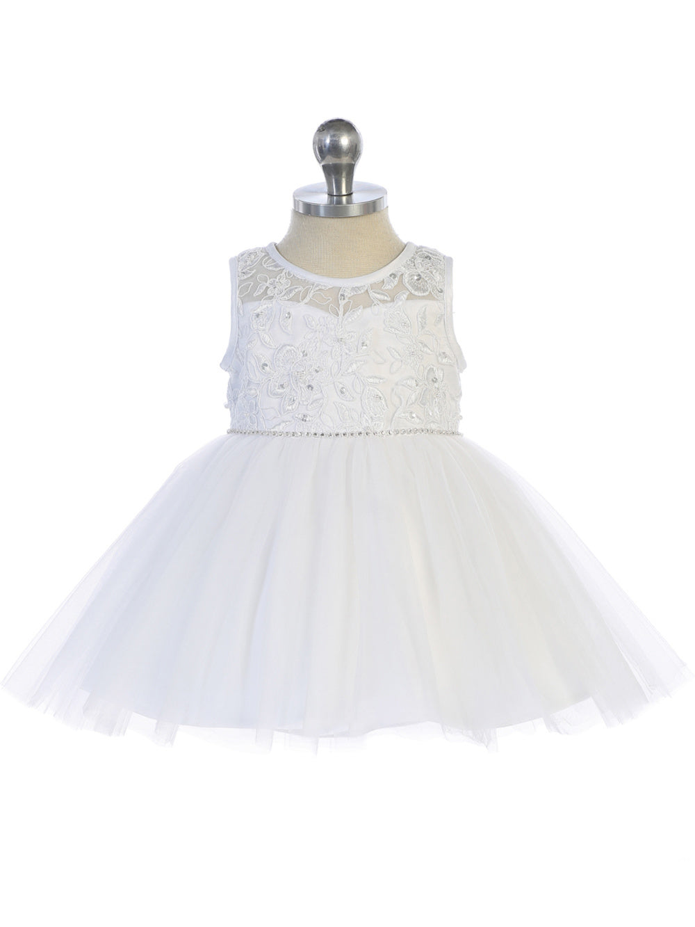 Baby Dress with Gorgeous Illusion Neckline Bodice by TIPTOP KIDS - AS5747S