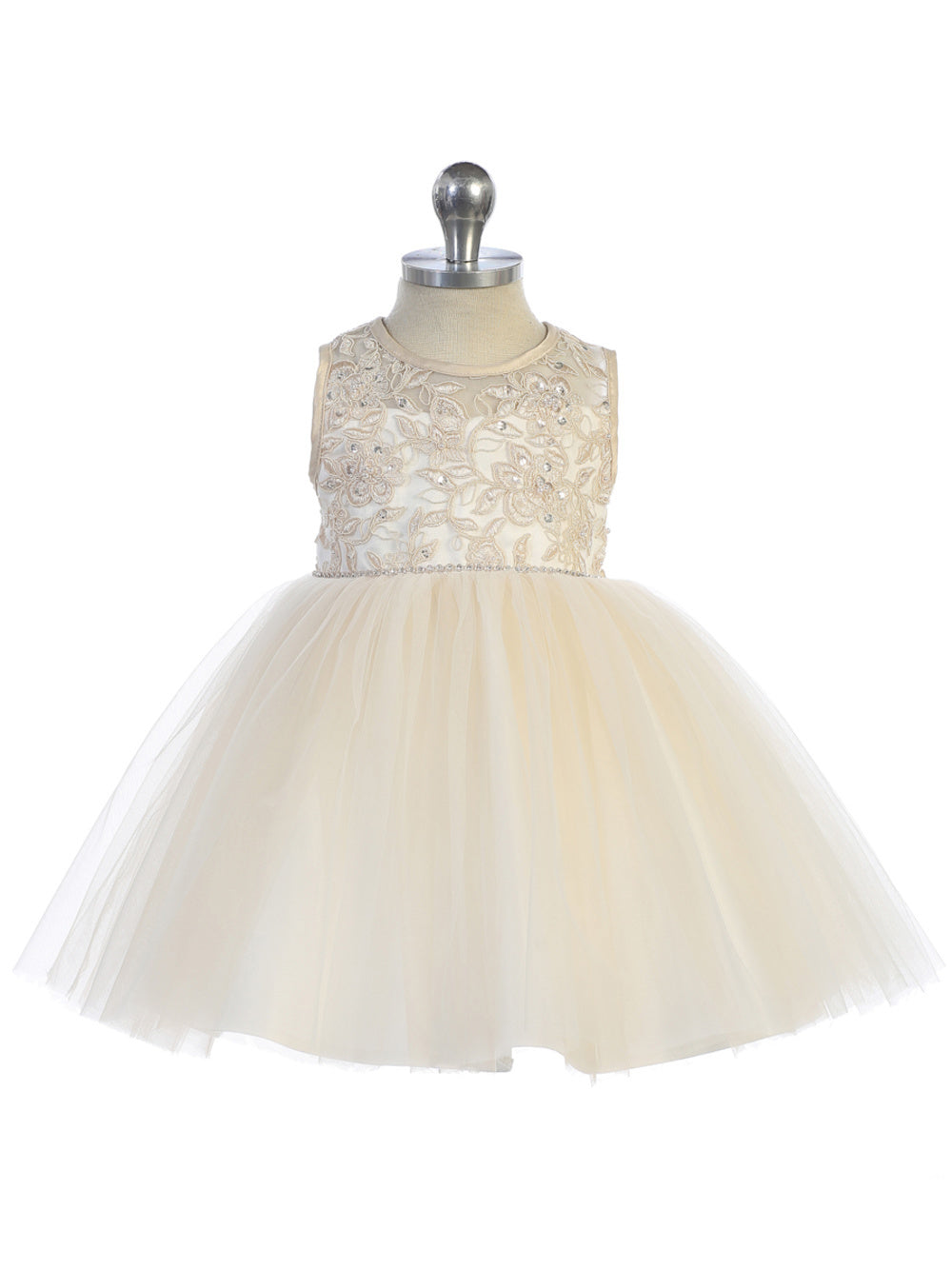 Baby Dress with Gorgeous Illusion Neckline Bodice by TIPTOP KIDS - AS5747S