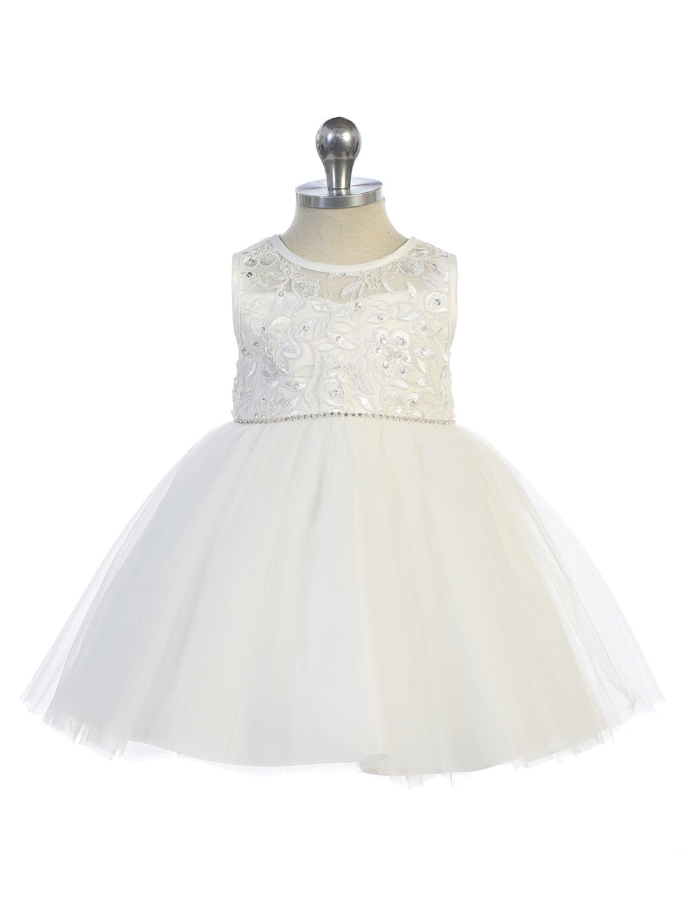 Baby Dress with Gorgeous Illusion Neckline Bodice by TIPTOP KIDS - AS5747S