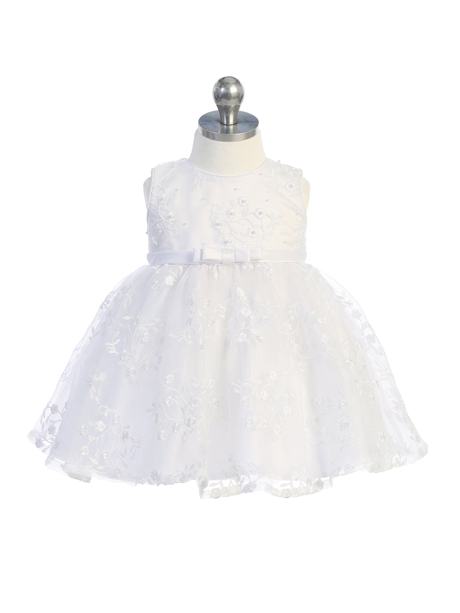 Baby Dress with Floral Embroidered Organza by TIPTOP KIDS - AS5783S