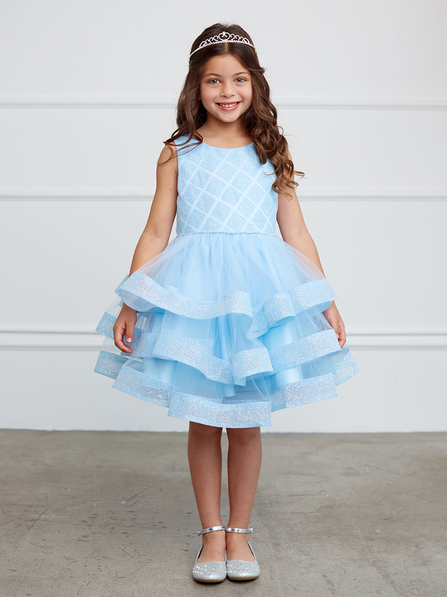 Girl Dress with Glitter Bodice and Ruffles by TIPTOP KIDS - AS5829