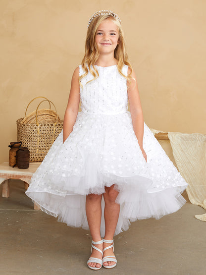 Flower Girl Veritical Beaded Pattern Dress by TIPTOP KIDS - AS5837