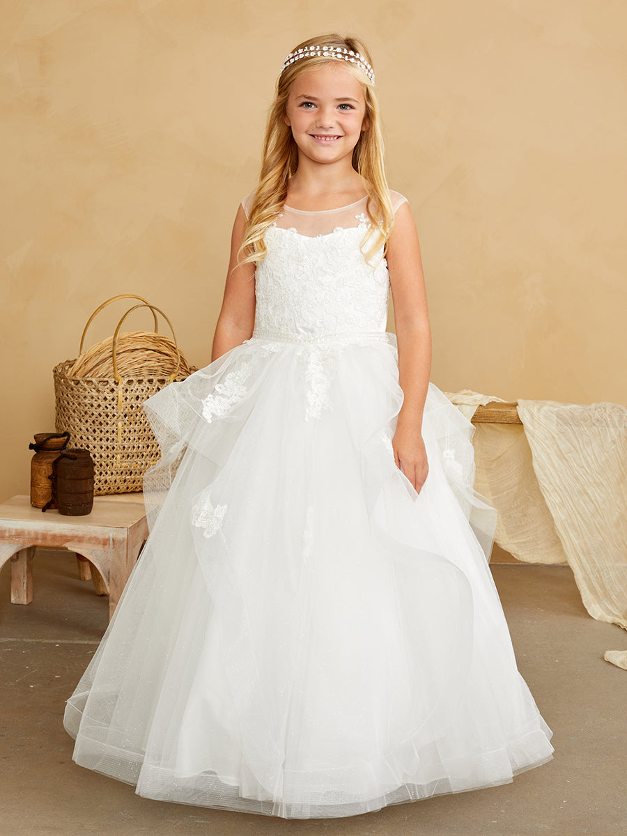 Flower Girl Gorgeous Lace Bodice Tulle Layered Dress by TIPTOP KIDS - AS5850