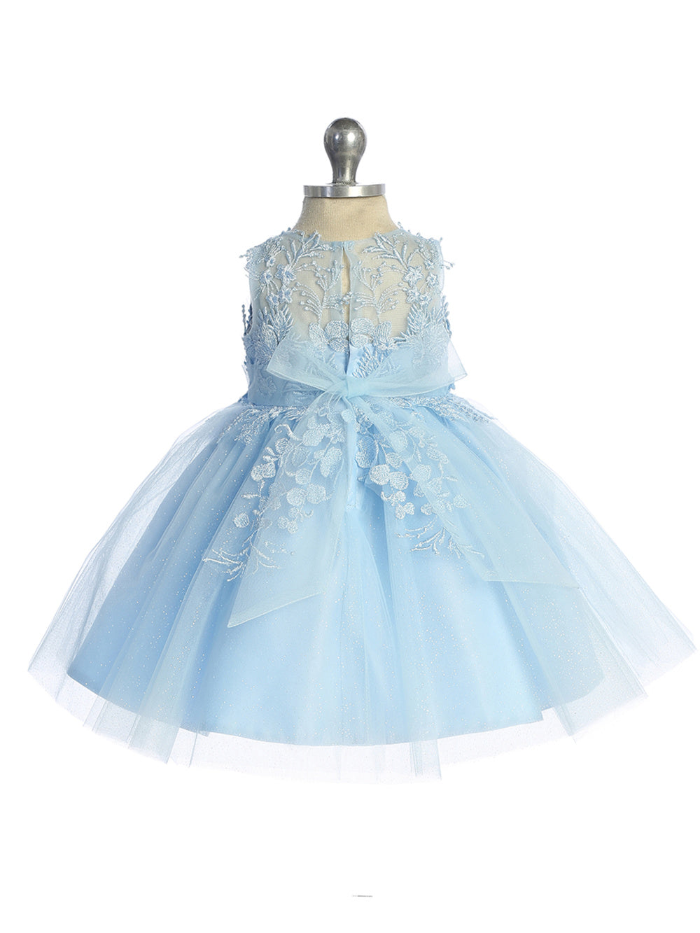 Baby Dress with Beautiful Illusion Neckline Bodice by TIPTOP KIDS - AS7038S