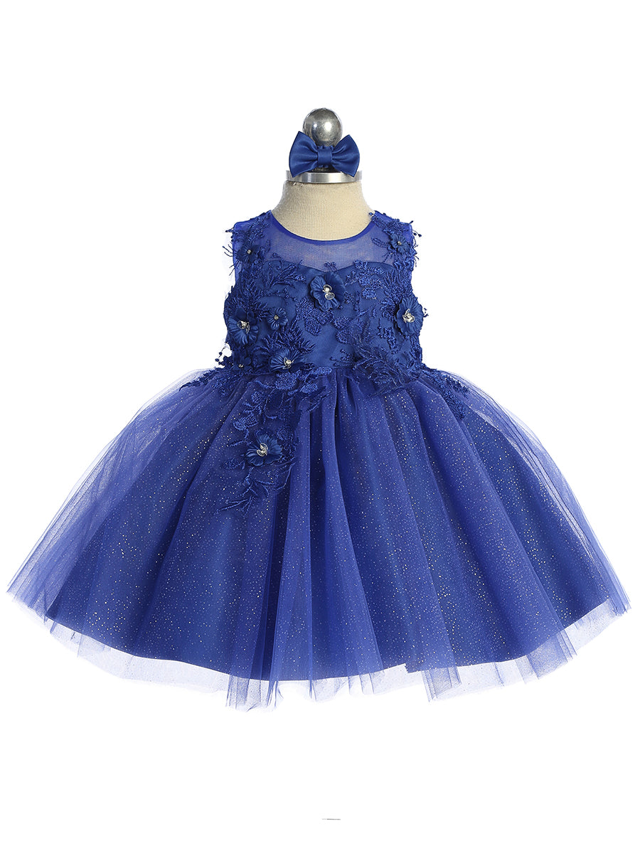 Baby Dress with Beautiful Illusion Neckline Bodice by TIPTOP KIDS - AS7038S