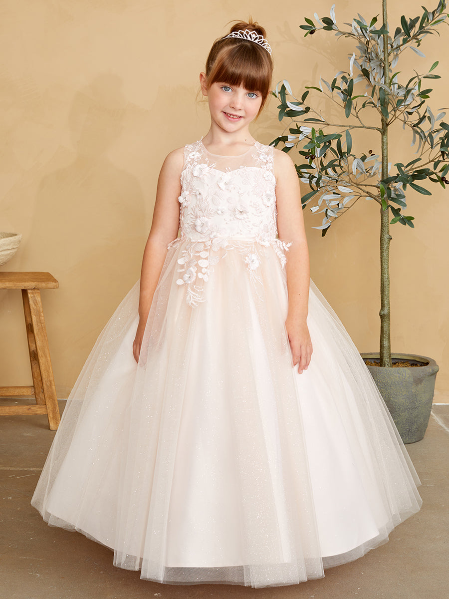 Girl Mini-Quince with Floral Tulle Bodice Dress by TIPTOP KIDS - AS7038