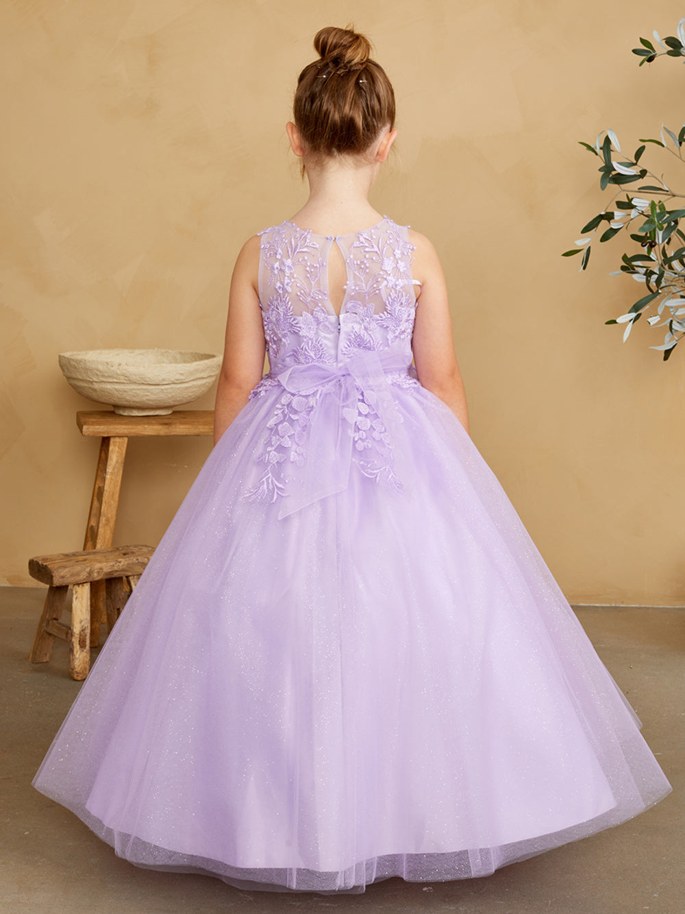 Girl Mini-Quince with Floral Tulle Bodice Dress by TIPTOP KIDS - AS7038