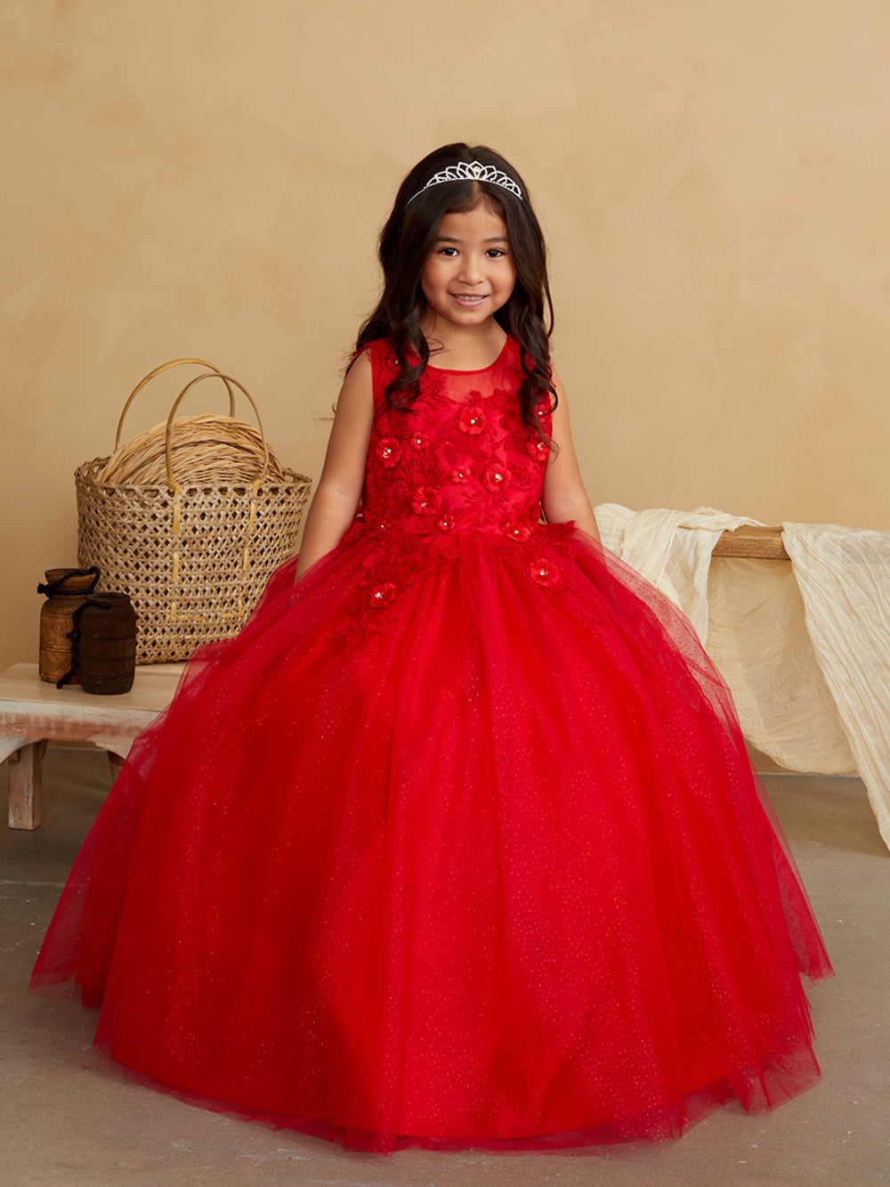 Girl Mini-Quince with Floral Tulle Bodice Dress by TIPTOP KIDS - AS7038