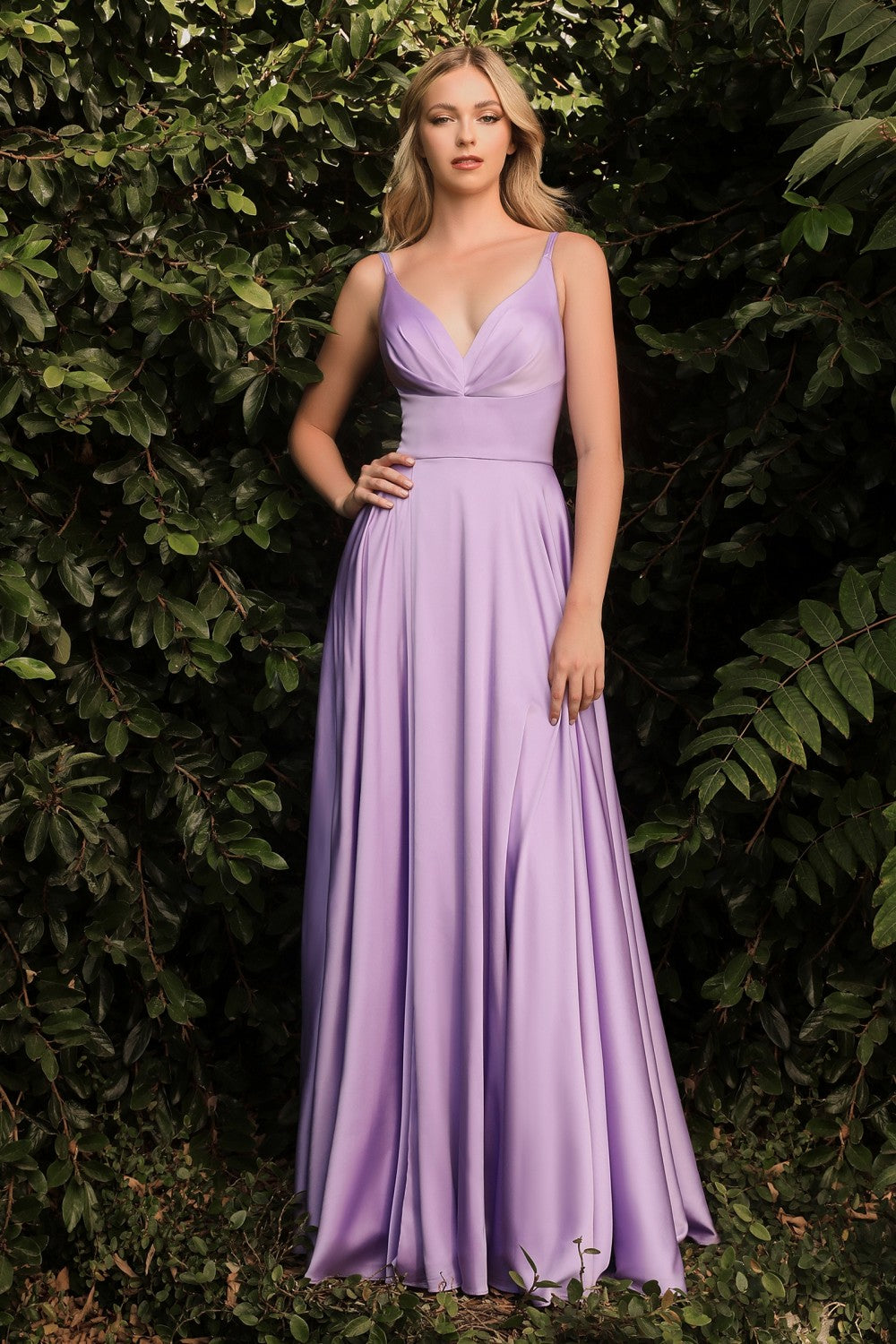 Satin A-Line Dress - Cinderella Divine 7472 - Special Occasion/Curves