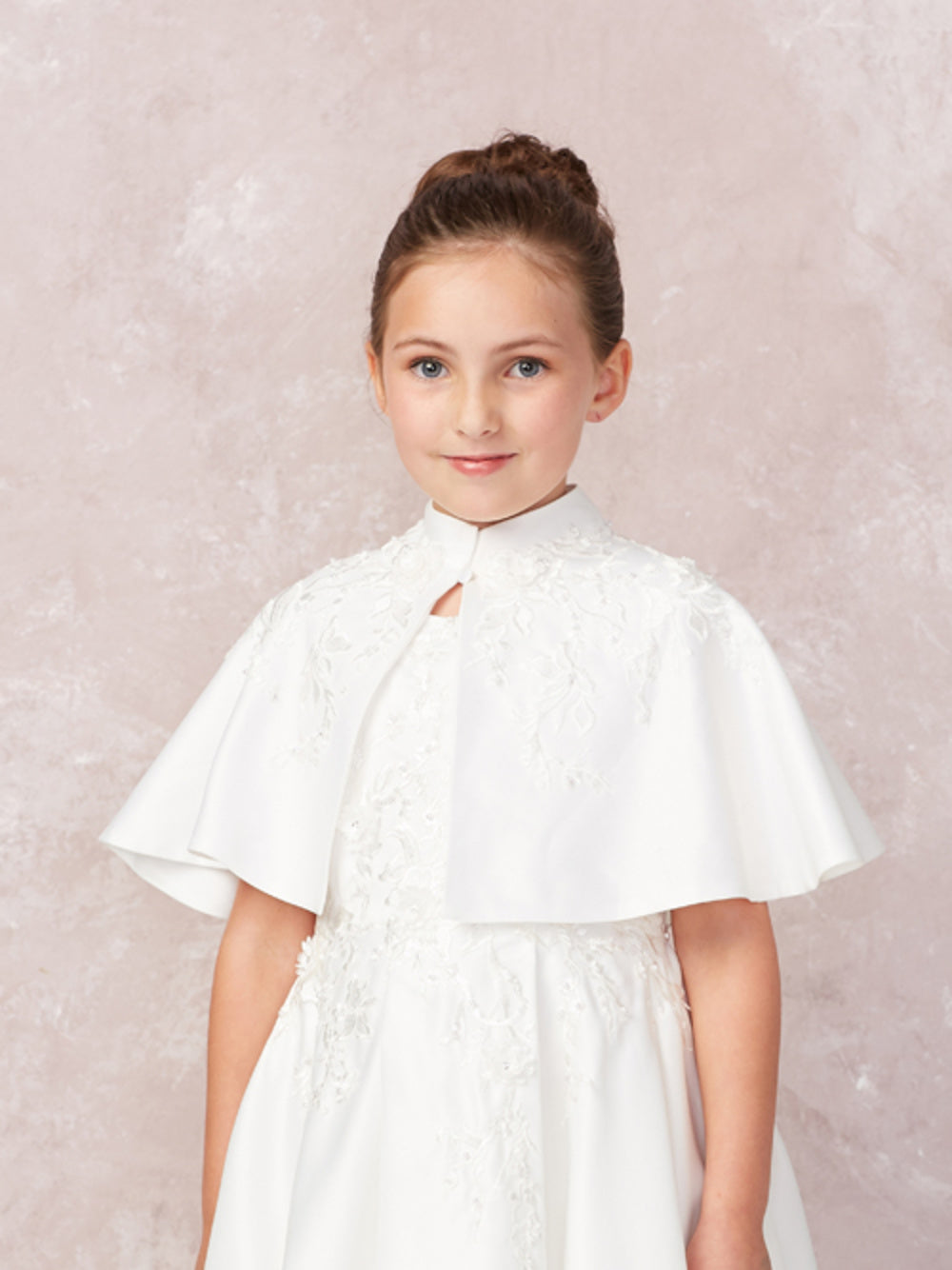 Party Girl Lace Applique Satin Cape Dress by TIPTOP KIDS - AS7912