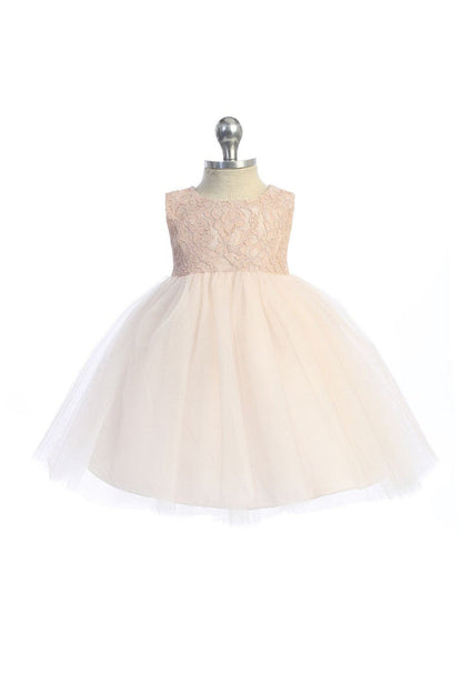 Baby Girl Lace Blush Pink Illusion Party Dress- AS414B Kids Dream