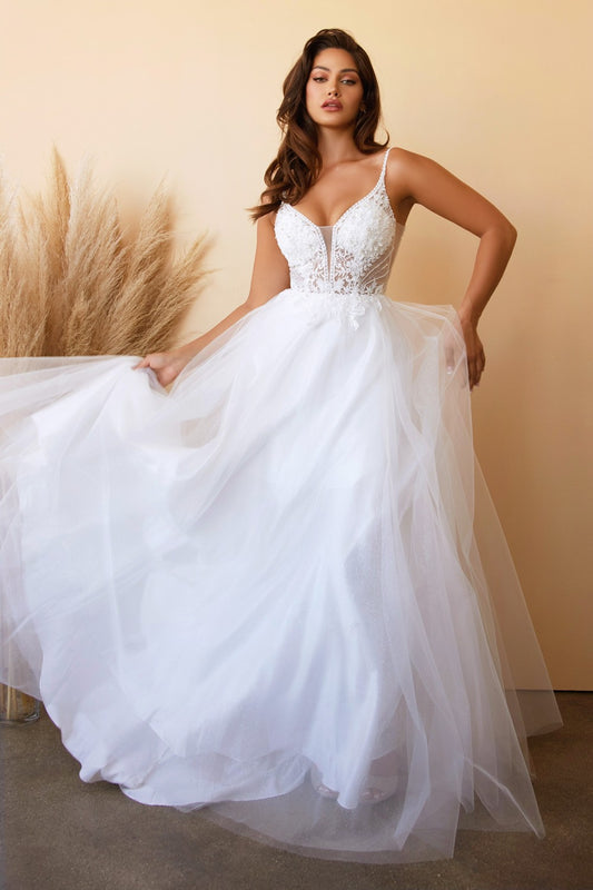 Layered Tulle A-Line Wedding/Bridal Gown by Cinderella Divine CD0195W