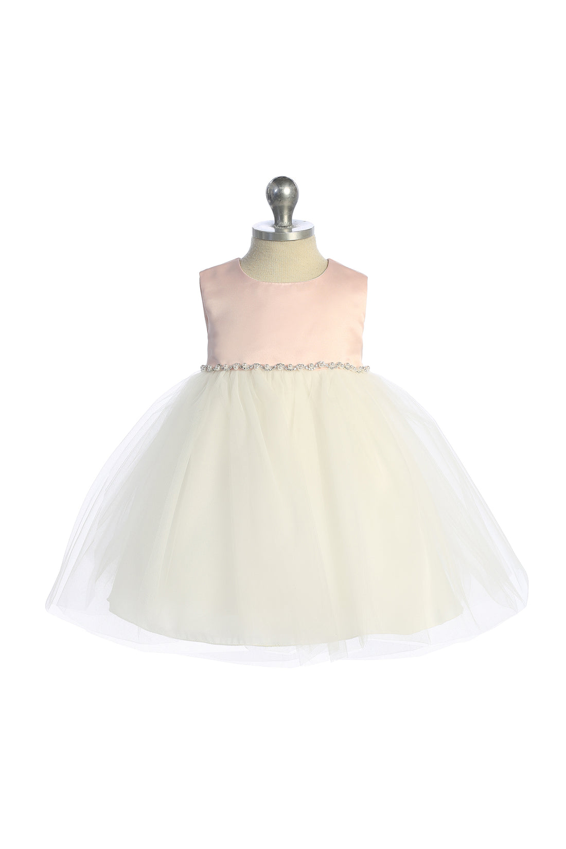 Baby Girl Satin with Rhinestones Party Dress- AS540-G Kids Dream