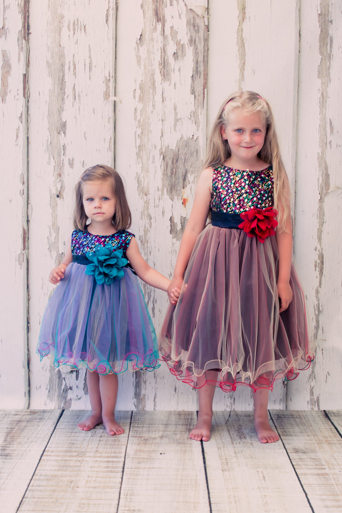 Multi-Sequin Trio Color Tulle Girl Party Dress by AS327 Kids Dream - Girl Formal Dresses