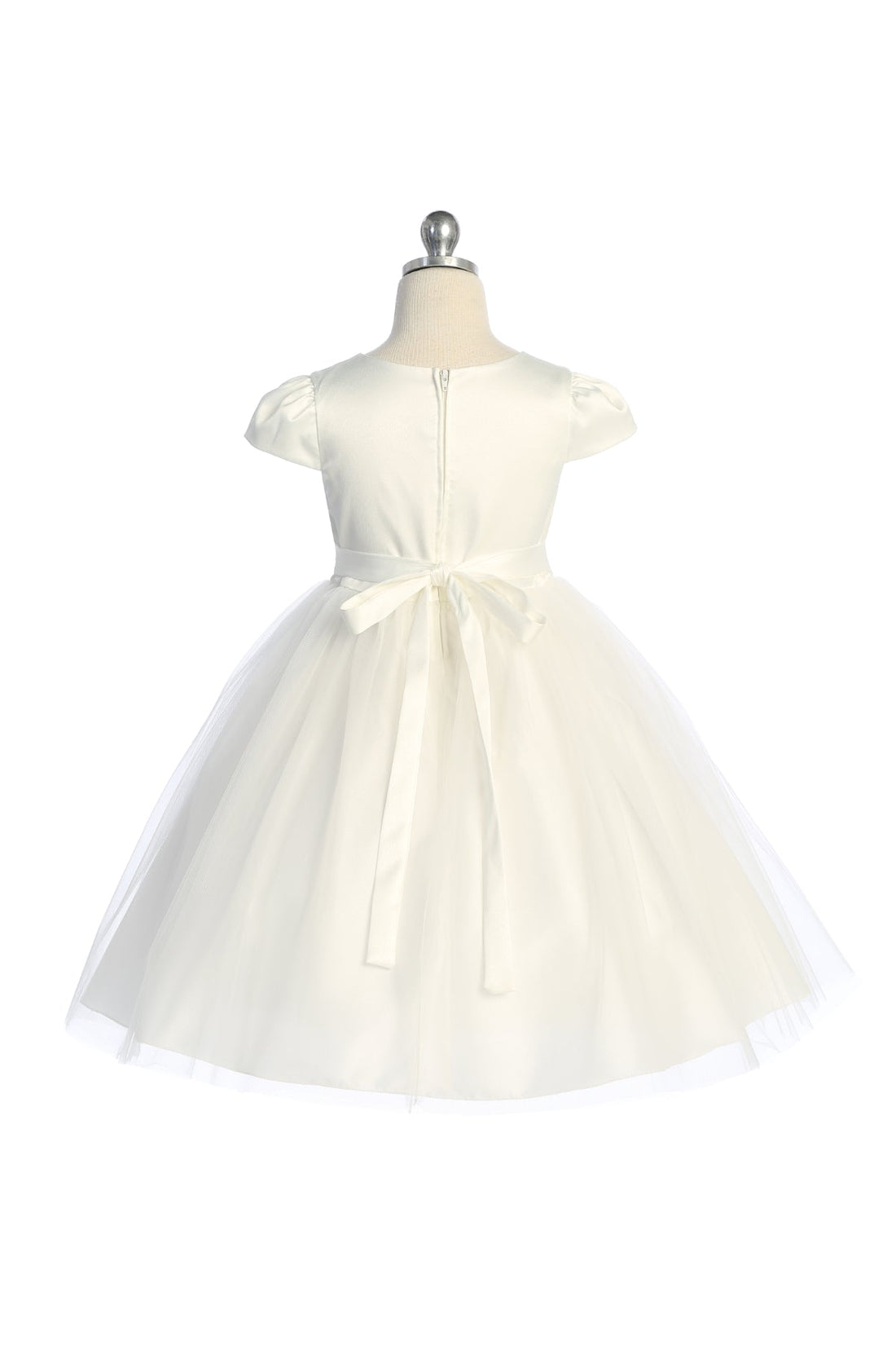 Sleeve Satin Girl Party Dress with Tulle by AS452 Kids Dream - Girl Formal Dresses