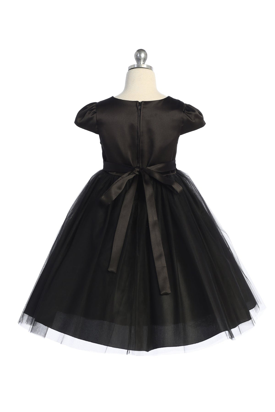 Sleeve Satin Girl Party Dress with Tulle by AS452 Kids Dream - Girl Formal Dresses