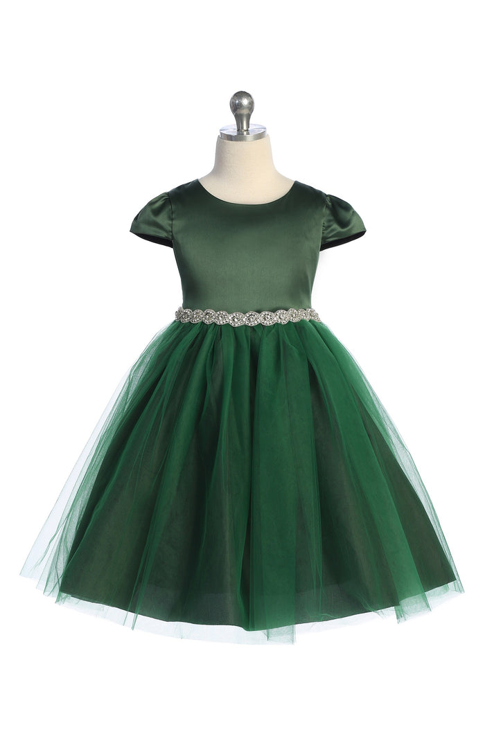 Sleeve Satin Girl Party Dress with Tulle by AS452 Kids Dream - Girl Formal Dresses