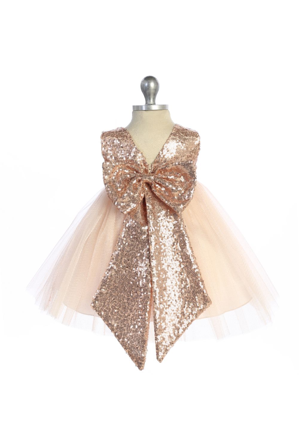 Baby Girl Rose Gold Sequin V Party Dress- AS498B Kids Dream