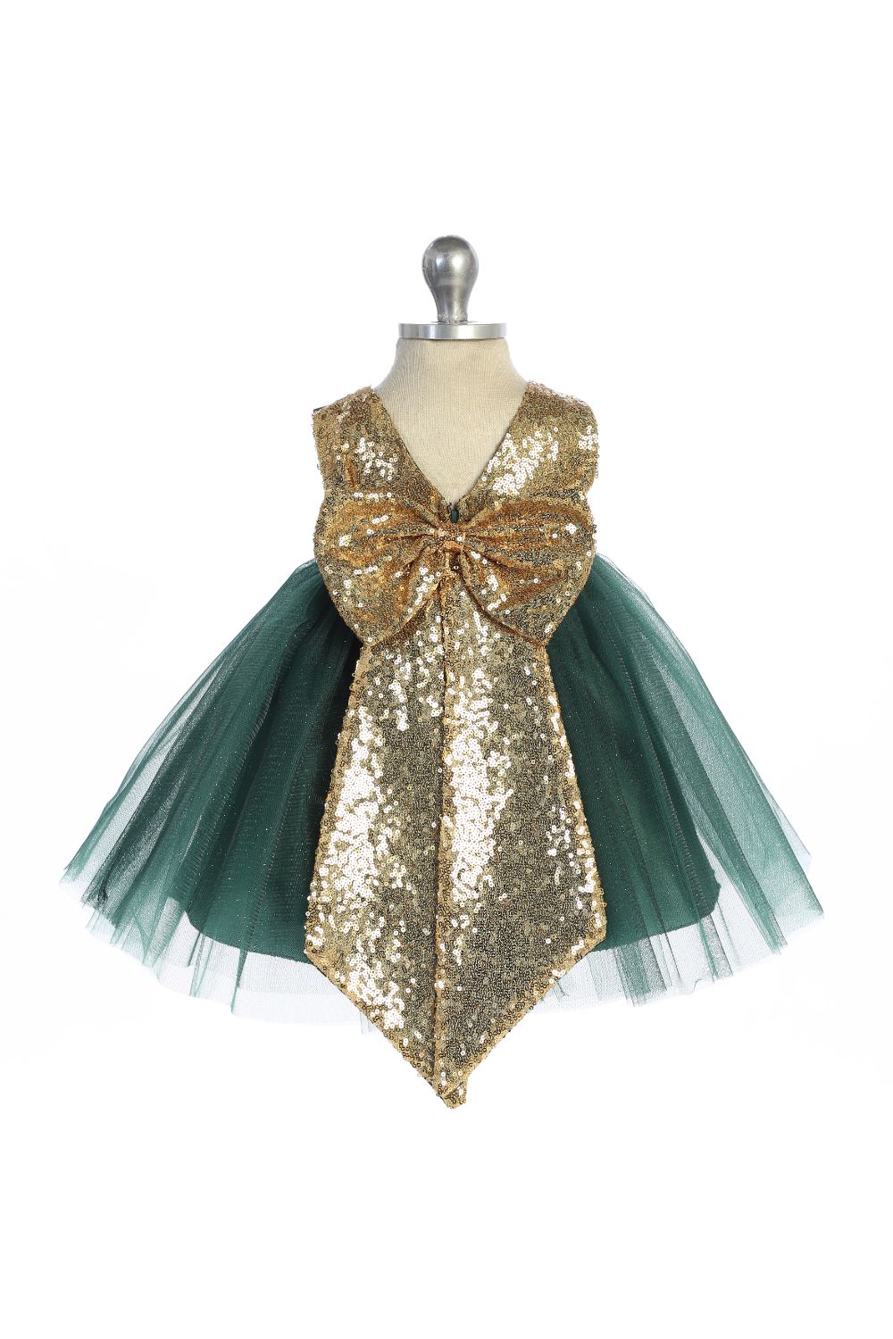 Baby Gold Silver Sequin V Back Girl Party Dress- AS498B Kids Dream