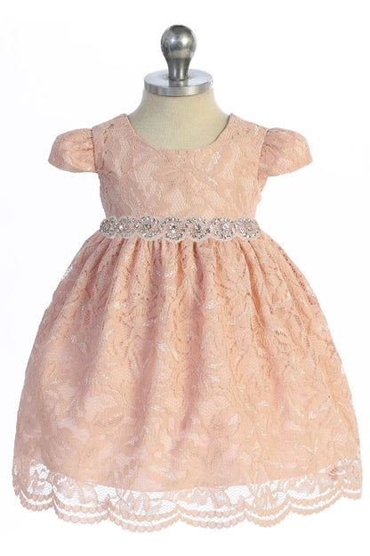 Baby Girl Lace V Back Bow Flower Dress - AS532-A Kids Dream