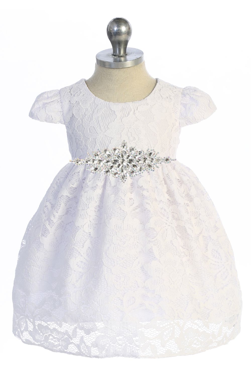 Baby Girl Lace V Back Bow with Diamond Shape Flower Dress - AS532-D Kids Dream