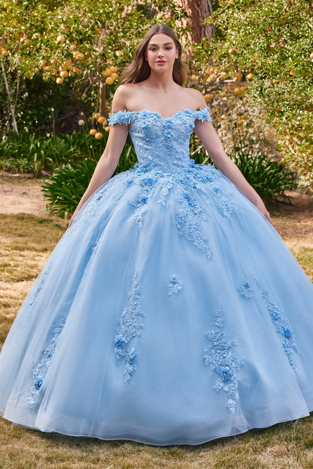 Lt-blue Off The Shoulder Quinceanera Ball Gown 15702