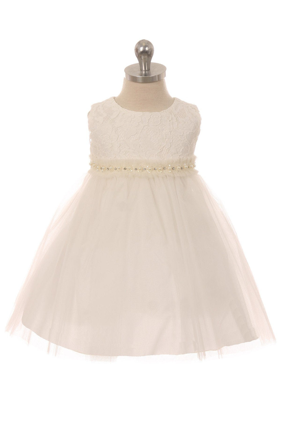 Baby Girl Lace & Mesh Pearl Trim Party Dress - AS456B-B Kids Dream