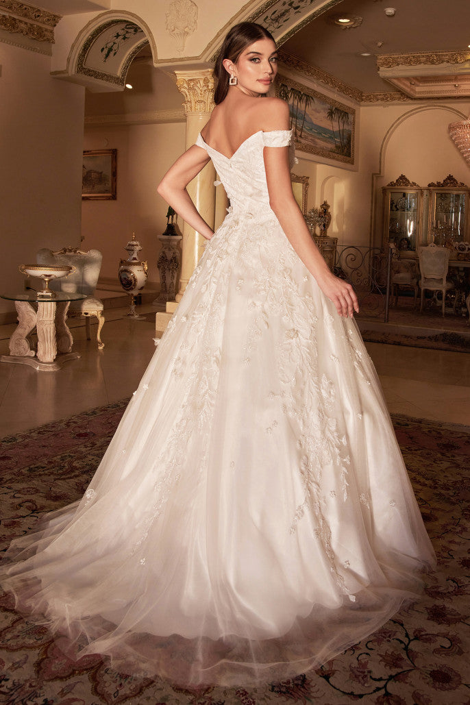 Off the Shoulder A-line Peony Bridal Gown by Andrea & Leo Couture A1027W