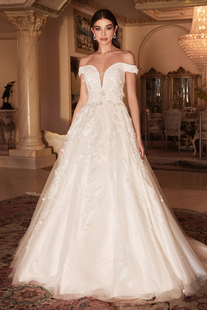 Off the Shoulder A-line Peony Bridal Gown by Andrea & Leo Couture A1027W