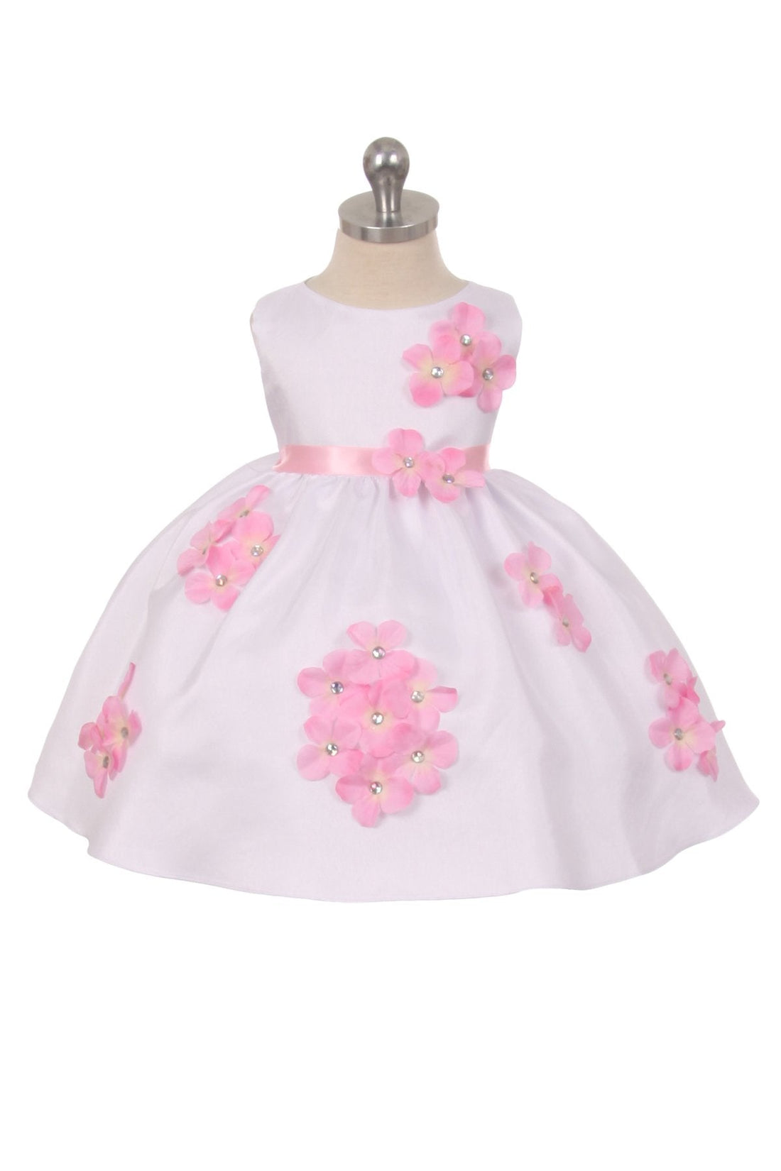 Pink Baby Shantung Flower Party Dress-AS219F