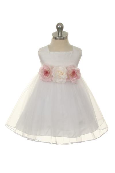 White Baby Top Silk Party Dress-AS135B