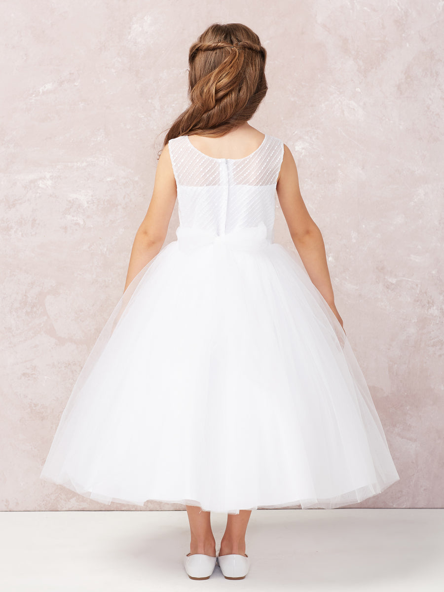 White_1 Girl Dress with Embroidery Lace Applique - AS5753