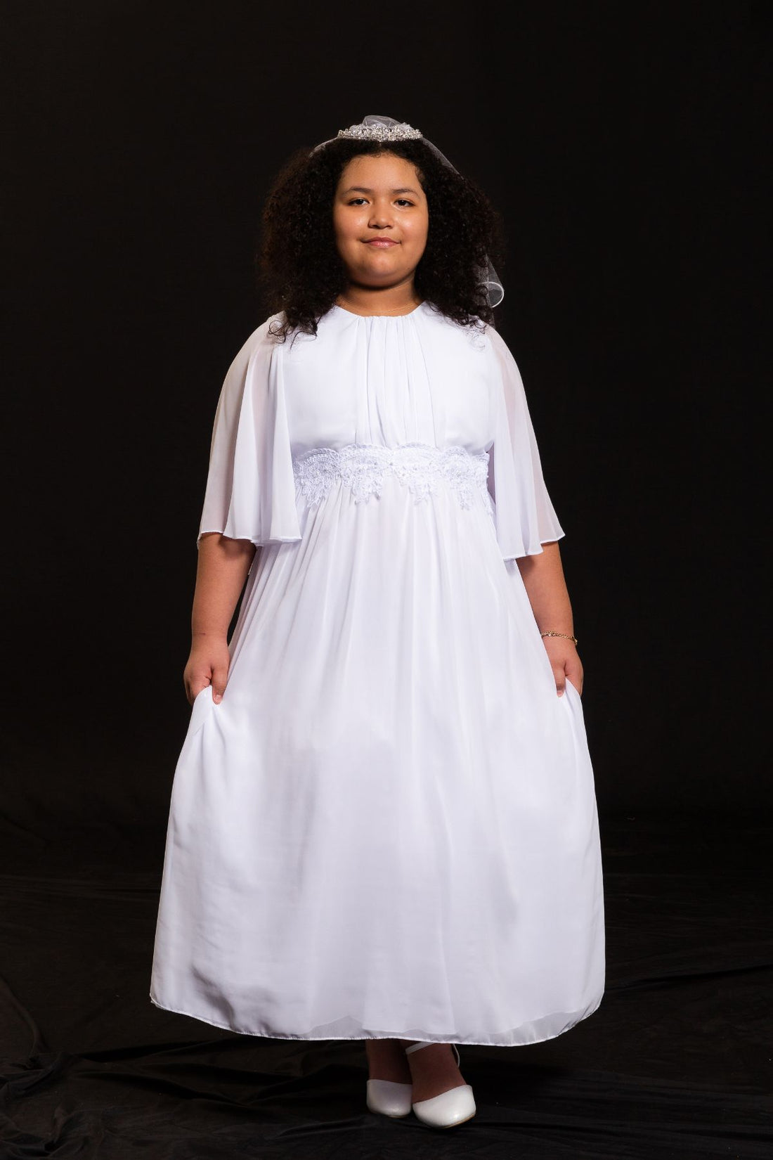 Chiffon Butterfly Sleeve Long Girl Party Dress by AS514 Kids Dream - Girl Formal Dresses