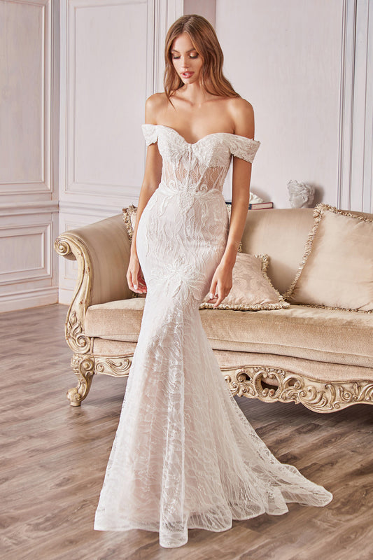 Off the Shoulder Lace Bridal Gown by Andrea & Leo Couture - A0666W JOLIE