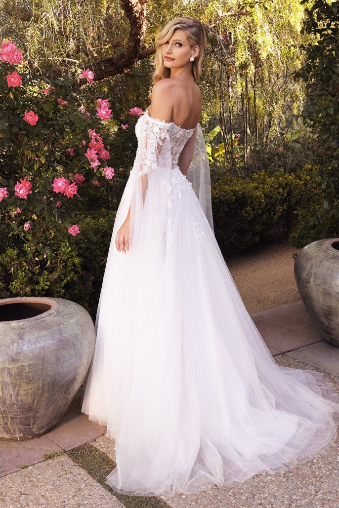 Off the Shoulder Tulle A-Line Bridal Gown by Andrea & Leo Couture - A1080W Isabel