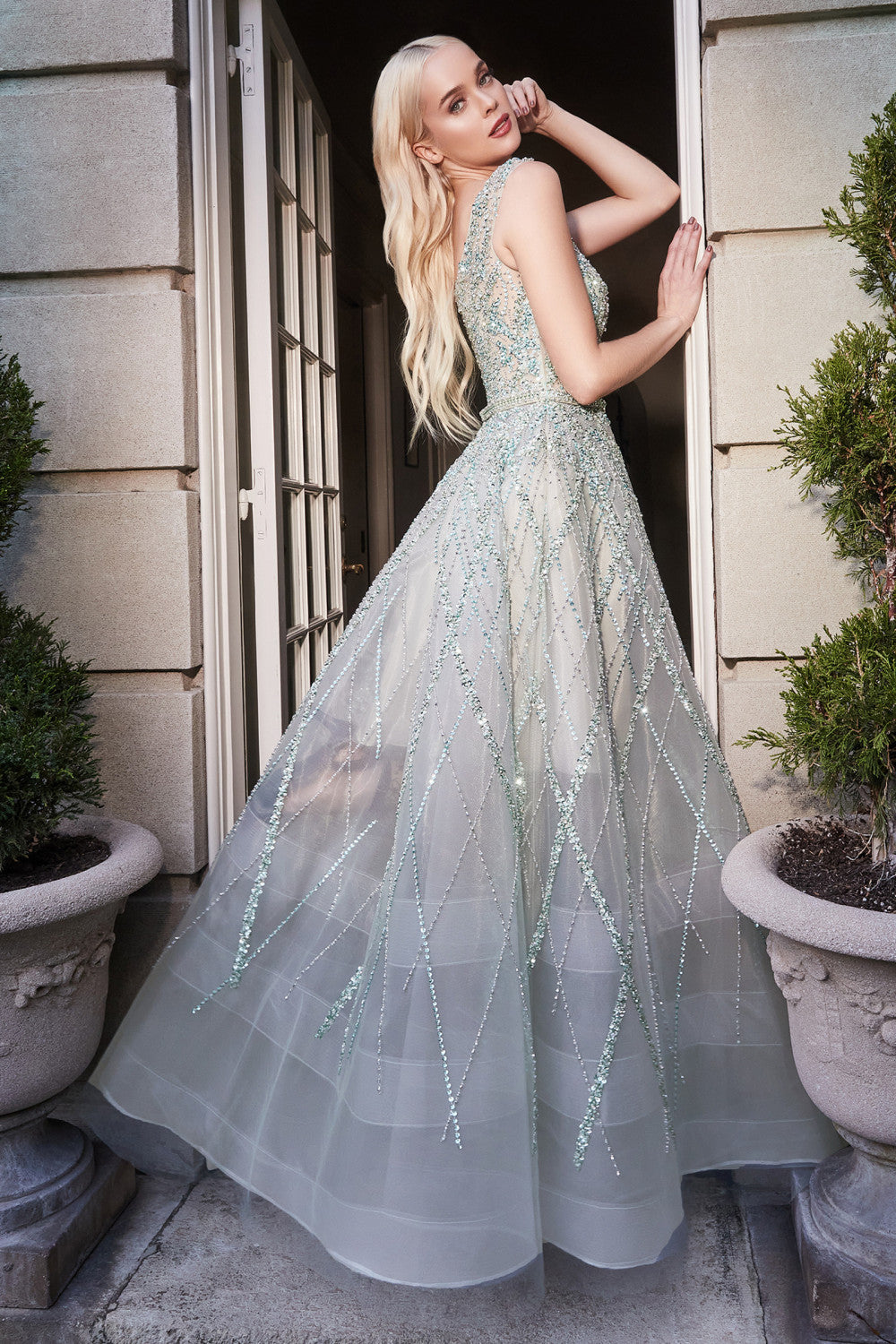 Jewel Beaded Ball Gown A1091 By Andrea & Leo Couture - Special Occasion