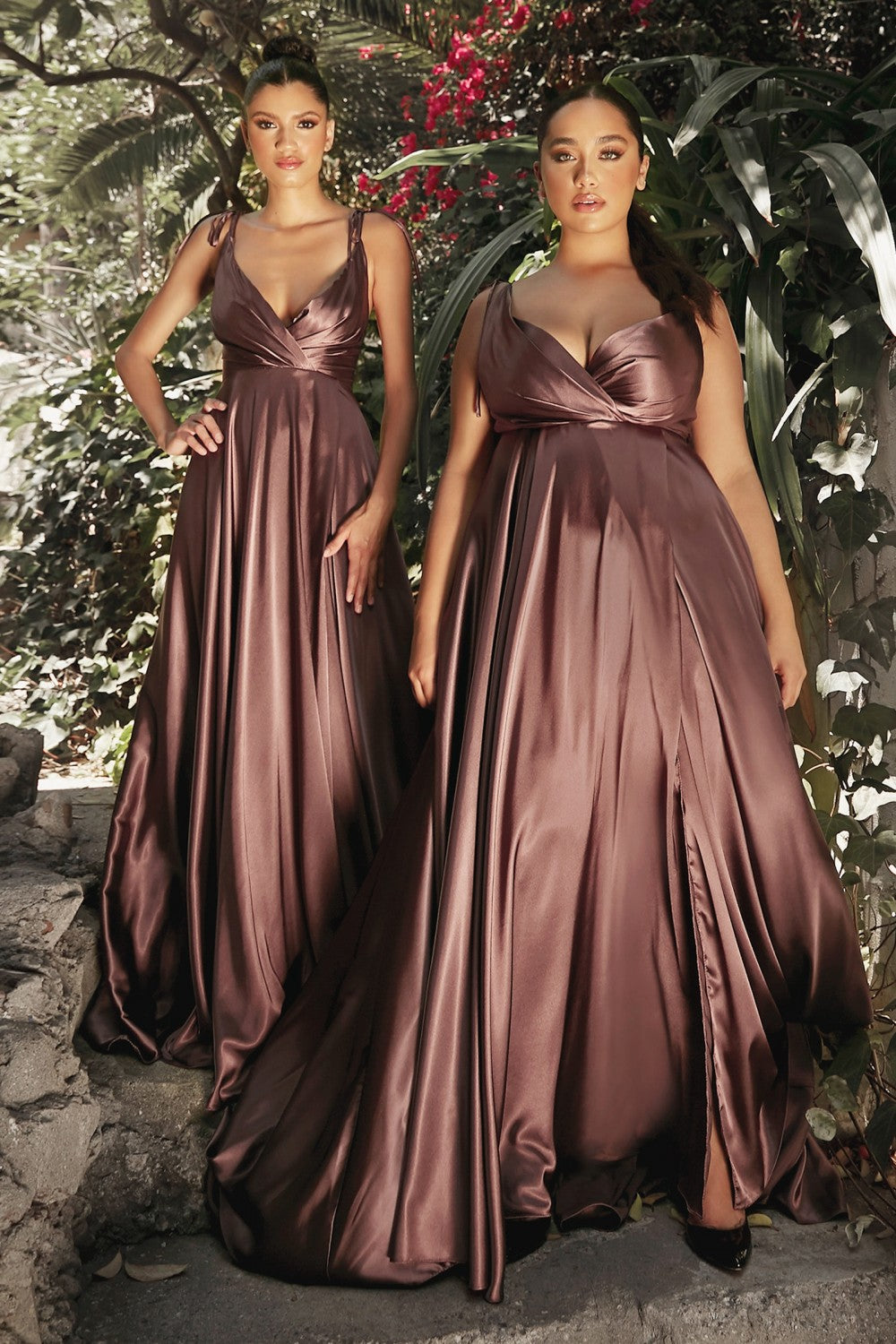 Flowy Satin A-Line Gown by Cinderella Divine BD105 - Special Occasion