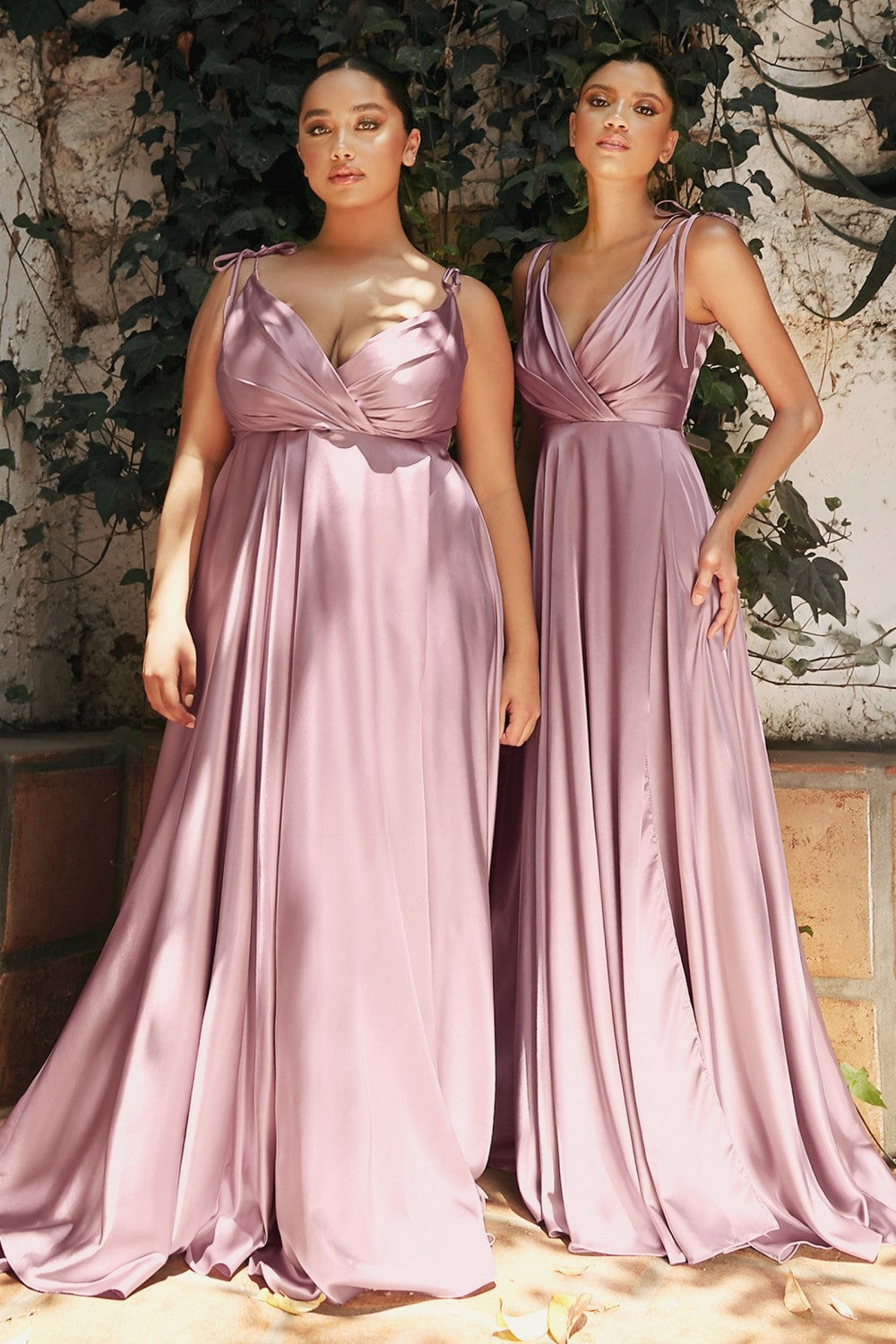 Flowy Satin A-Line Gown by Cinderella Divine BD105 - Special Occasion