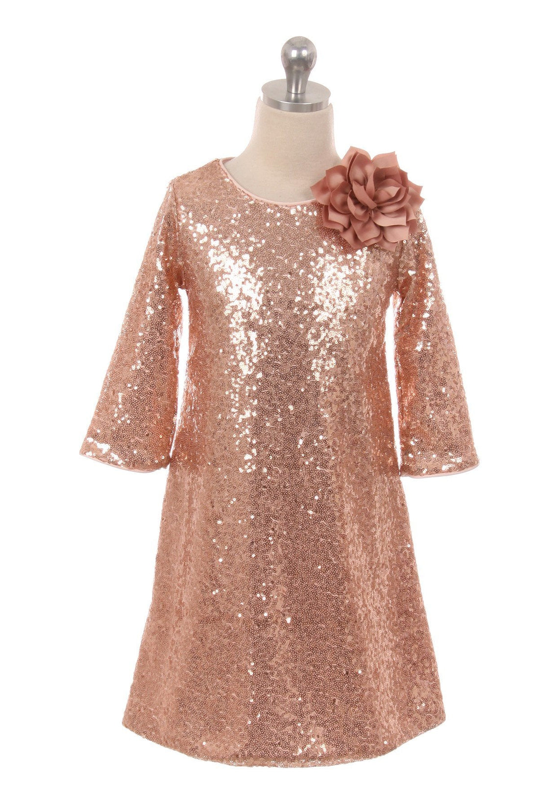 3/4 Sleeve Sequin Girl Party Dress by AS408 Kids Dream - Girl Formal Dresses