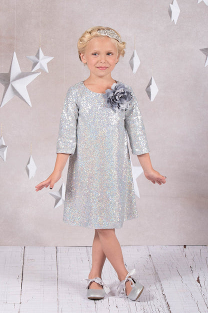 3/4 Sleeve Sequin Girl Party Dress by AS408 Kids Dream - Girl Formal Dresses