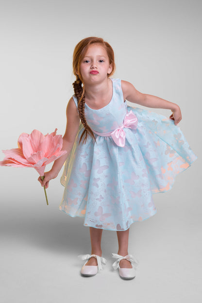 Girl Party Butterfly Burnout Organza Girl Dress by AS382 Kids Dream - Girl Formal Dresses