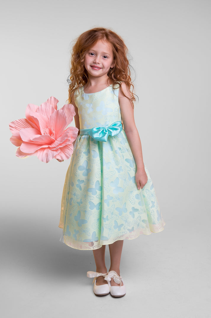 Girl Party Butterfly Burnout Organza Girl Dress by AS382 Kids Dream - Girl Formal Dresses