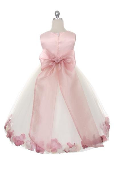 Dusty Rose Top Flower Petal Flower Girl Dress by AS160B Kids Dream - Girl Formal Dresses