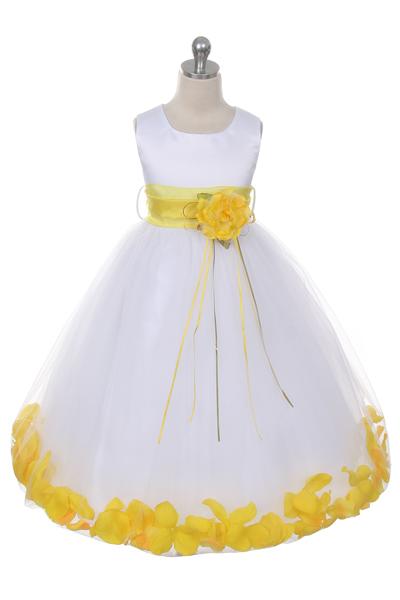 Satin Flower Petal Ivory Flower Girl Dress 1of2 by AS160B Kids Dream - Girl Formal Dresses